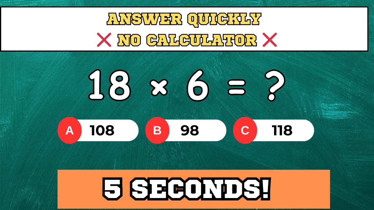 🧠 MENTAL MATH SPEED TEST (50 QUESTIONS) | Rule: Answer quickly | No calculator ❌ #mathsquiz #maths