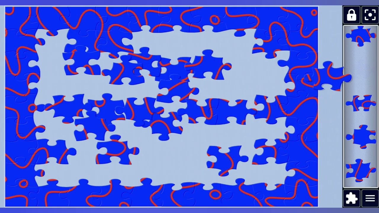 Red Starburst pattern on Blue Canvas🟦📛||Jigsaw puzzles Collection🧩||Amazing Art🧩🧩||