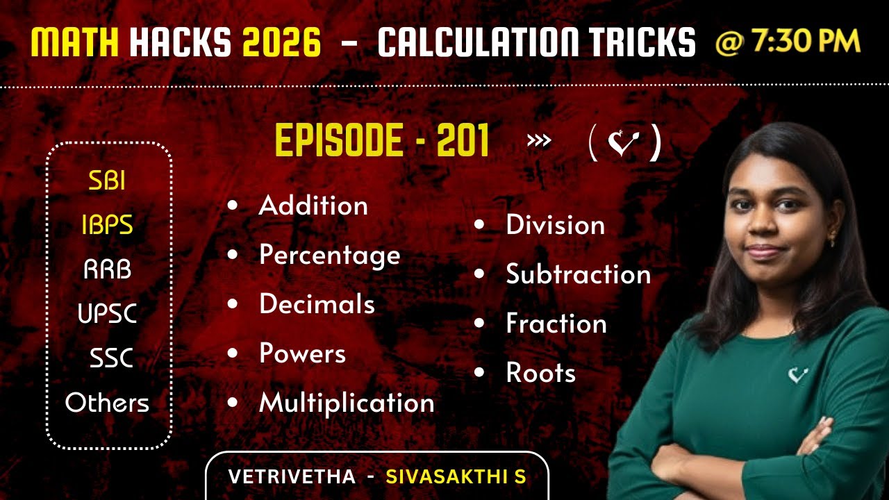 Math Hacks 🔥 Brain Exercise for fast Calculation 🎯 Speed Maths ⏰ Vedic Maths Tricks 🌿 Vetrivetha