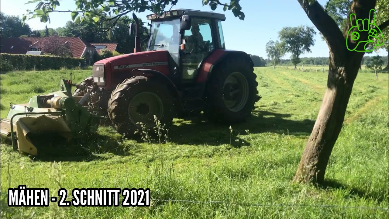 Mähen - 2. Schnitt 2021 | MF 6280 & Krone Mähwerk im Einsatz