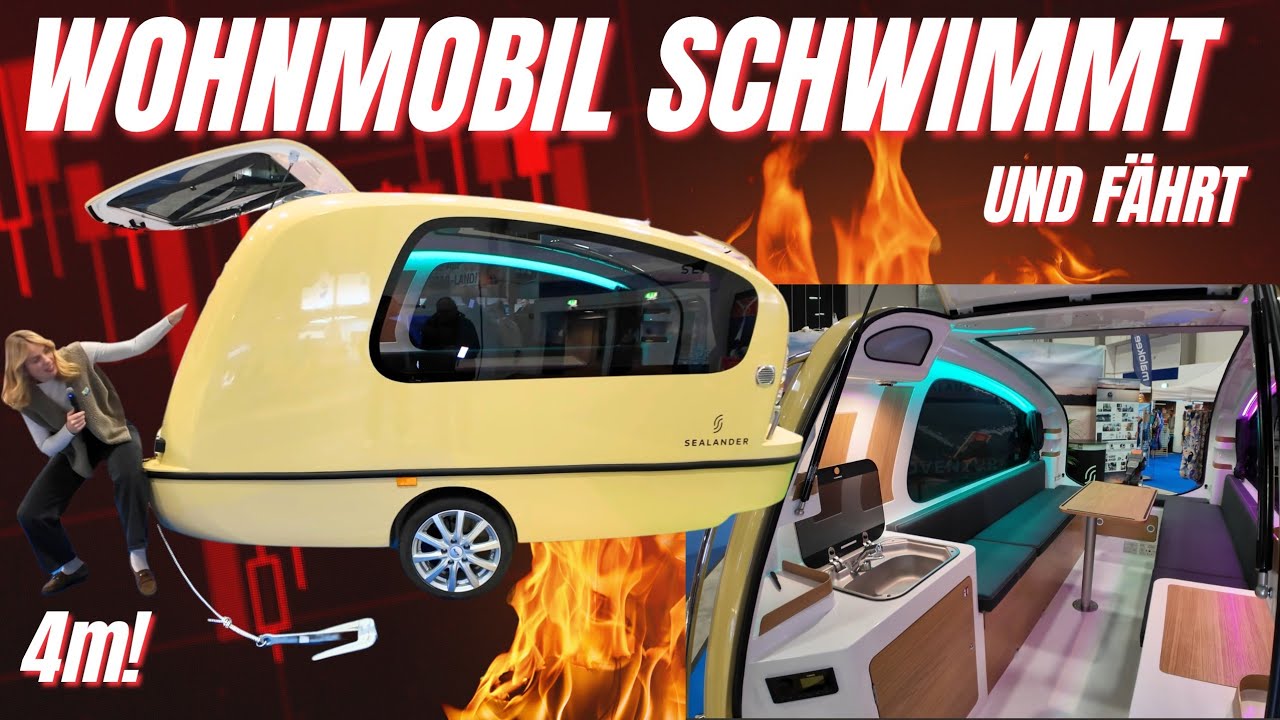 NEU! KANN SICH JEDER LEISTEN 😱 Jeanne testet Amphibien Camper Wohnmobil Sealander. Schwimmt, f&auml;hrt.