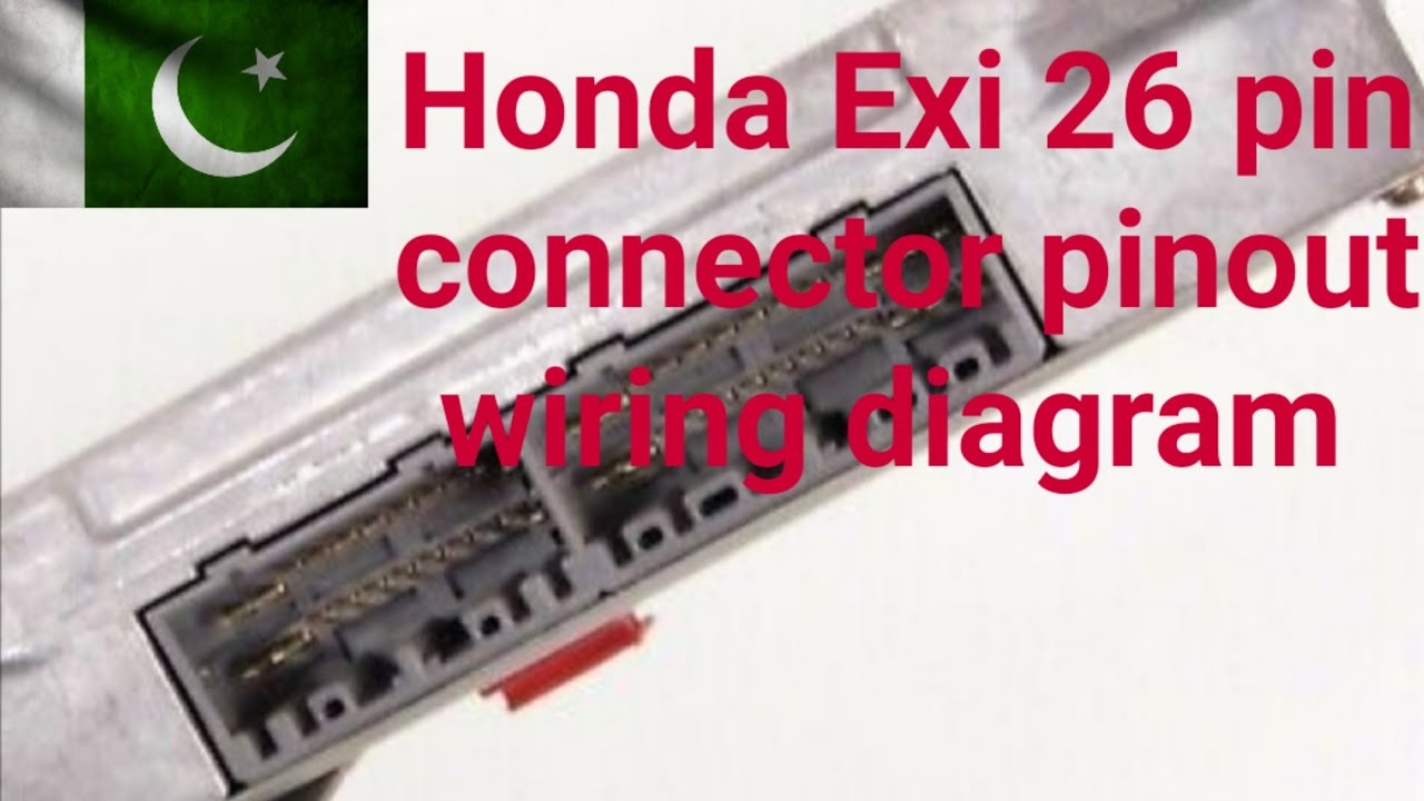 Honda Exi 1996 Engine control module wiring diagram pinout.