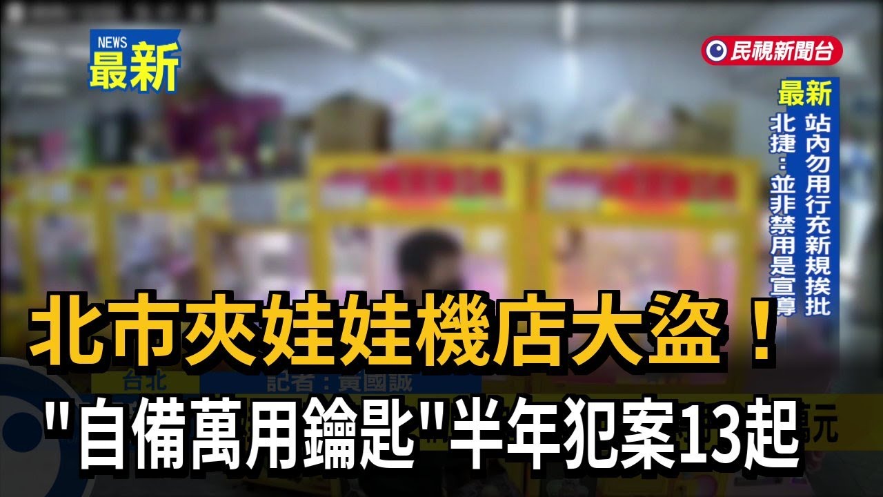北市夾娃娃機店大盜！「自備萬用鑰匙」半年犯案13起－民視新聞
