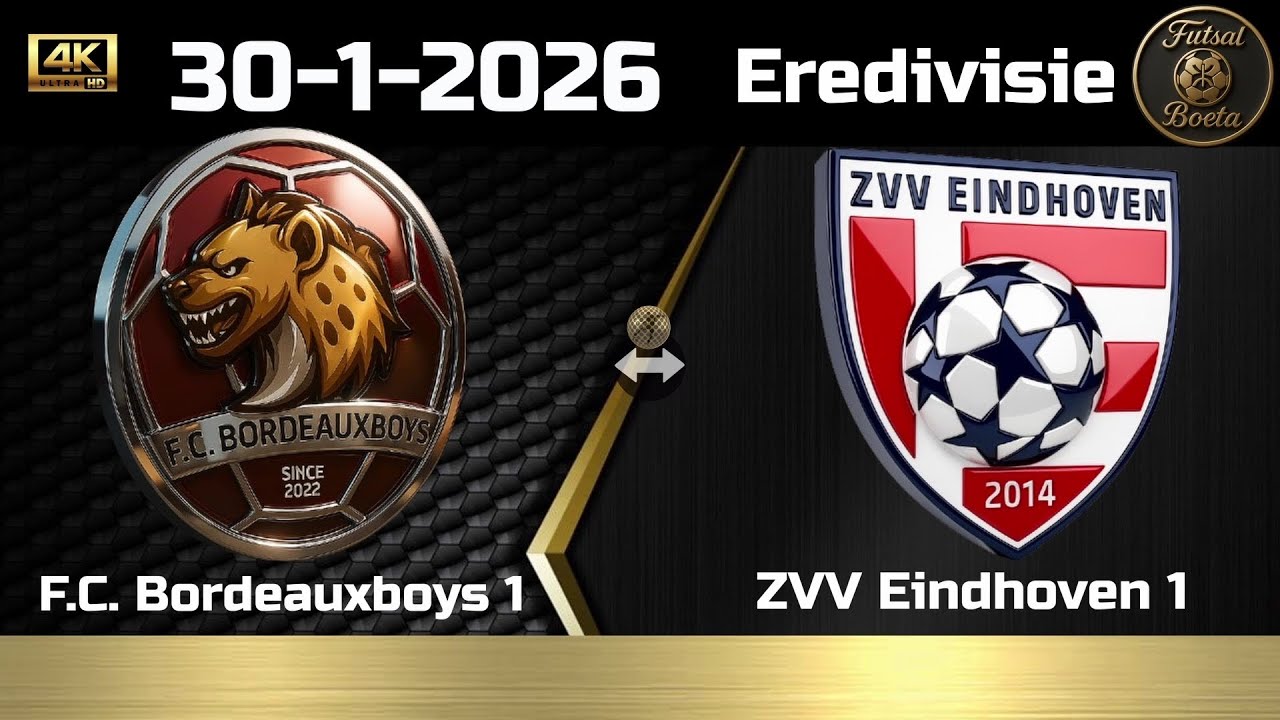 Eredivisie B: FC Bordeauxboys 1 -  ZVV Eindhoven 1  (30-1-2026)