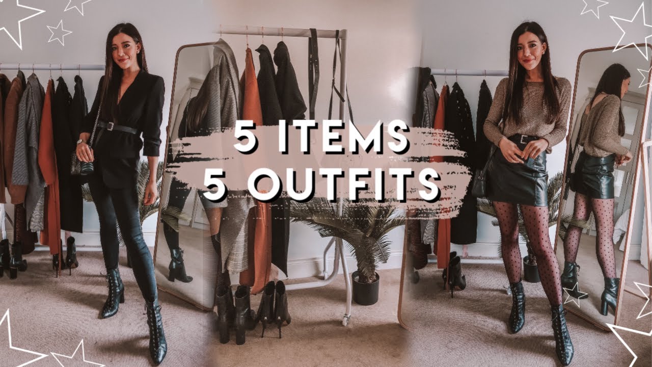 5 Different Outfits With 5 Items | Neutral Winter Outfit Ideas 2020