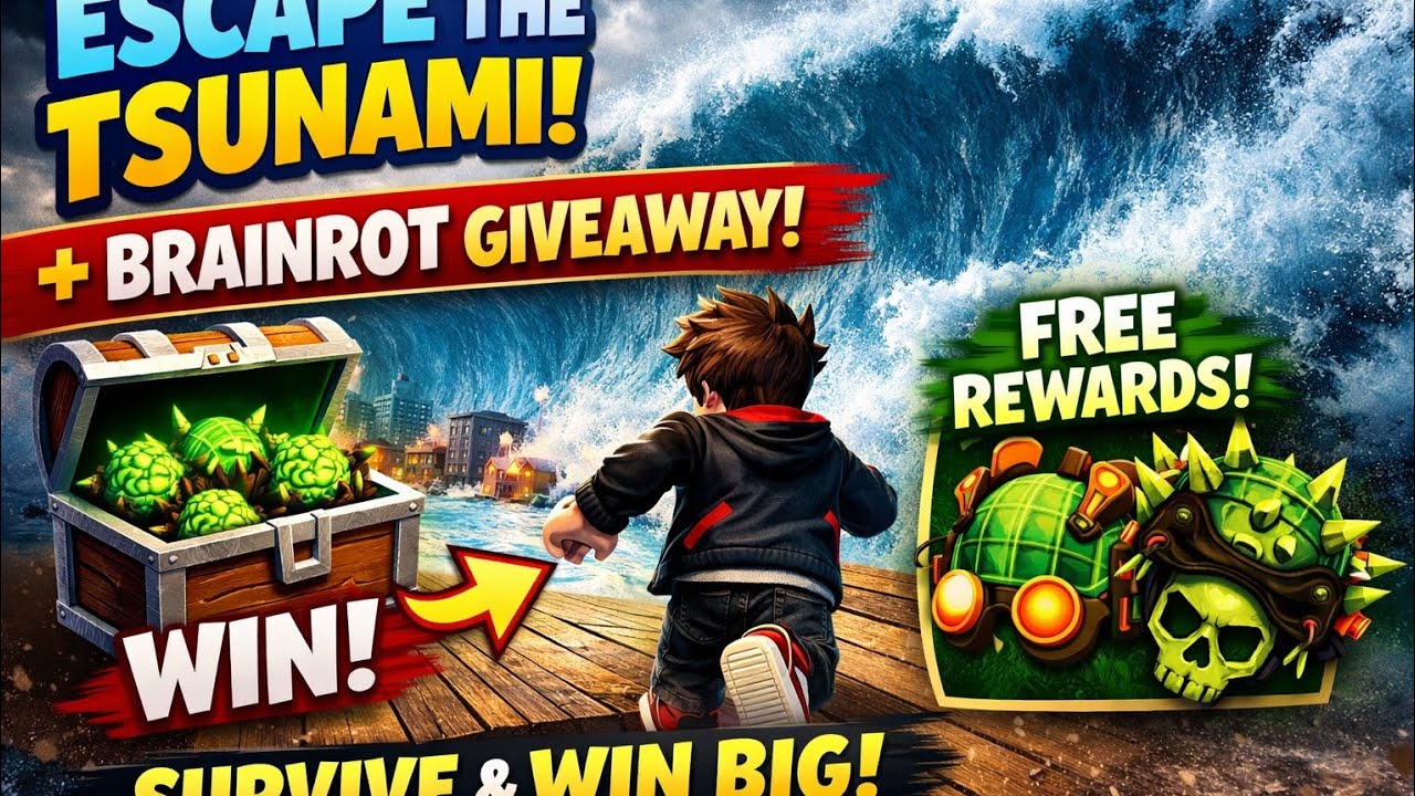 Escape Tsunami + Brainrot Giveaway 🎁🌊 #shorts