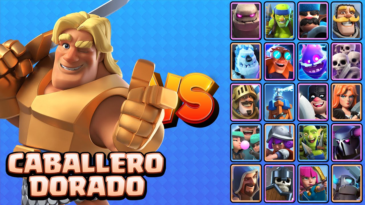 CABALLERO DORADO vs TODAS LAS CARTAS TERRESTRES  | Clash Royale