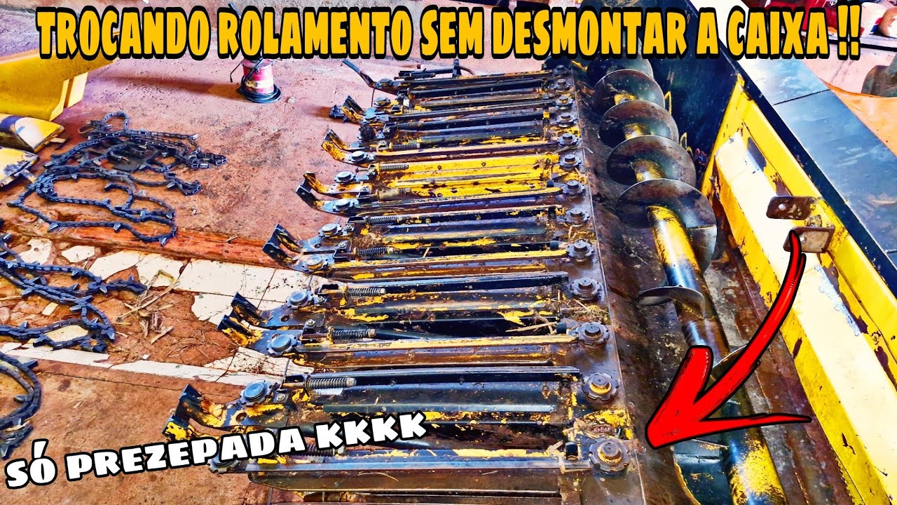 REVISÃO NA PLATAFORMA DE MILHO BM NEW HOLLAND; trocando rolamento sem desmontar a caixa !!