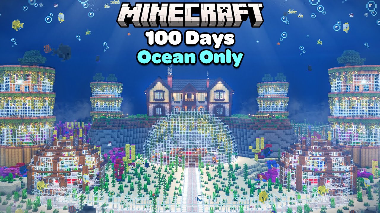 I Spent 100 Days in an Ocean Only World in Minecraft