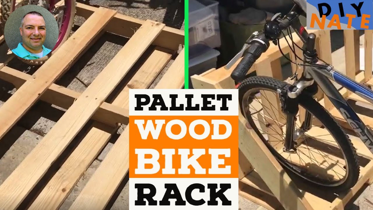 Build an Awesome Bike Rack from a Wood Pallet!  Great Garage Space Saver - by DIY Nate