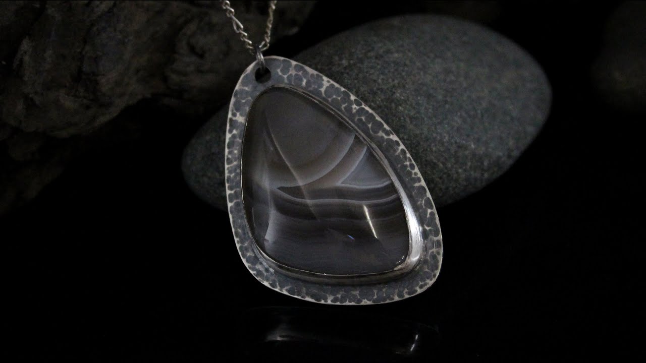 Making A Hammered Silver Bezel Pendant (Blue Lace Agate & Sterling Silver)