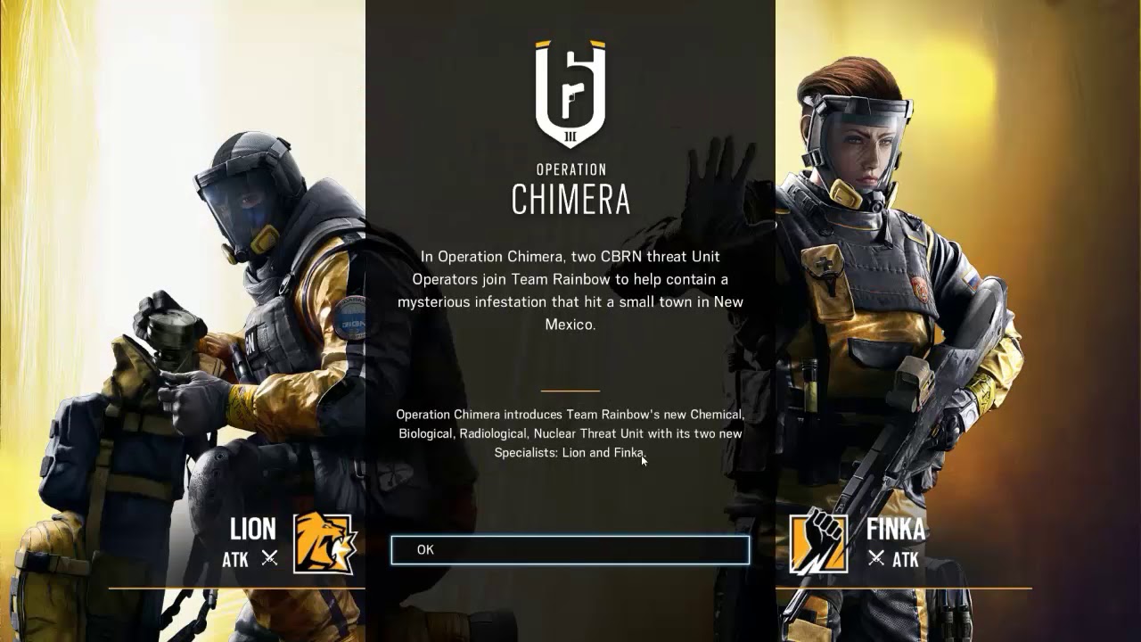 -Rainbow Six Siege Chimera First Start Up Screen Finka,Lion-