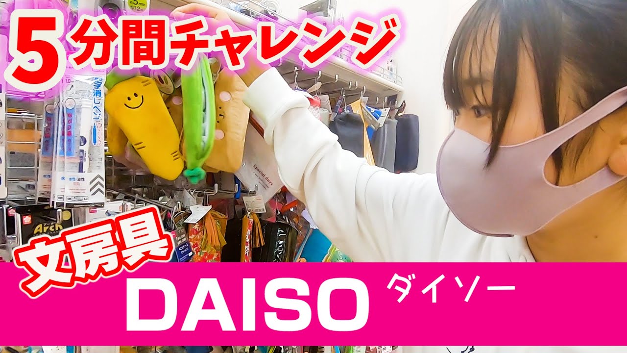 文房具だけ！【5分間買い放題チャレンジ】買いすぎワロタｗ100円ショップダイソー