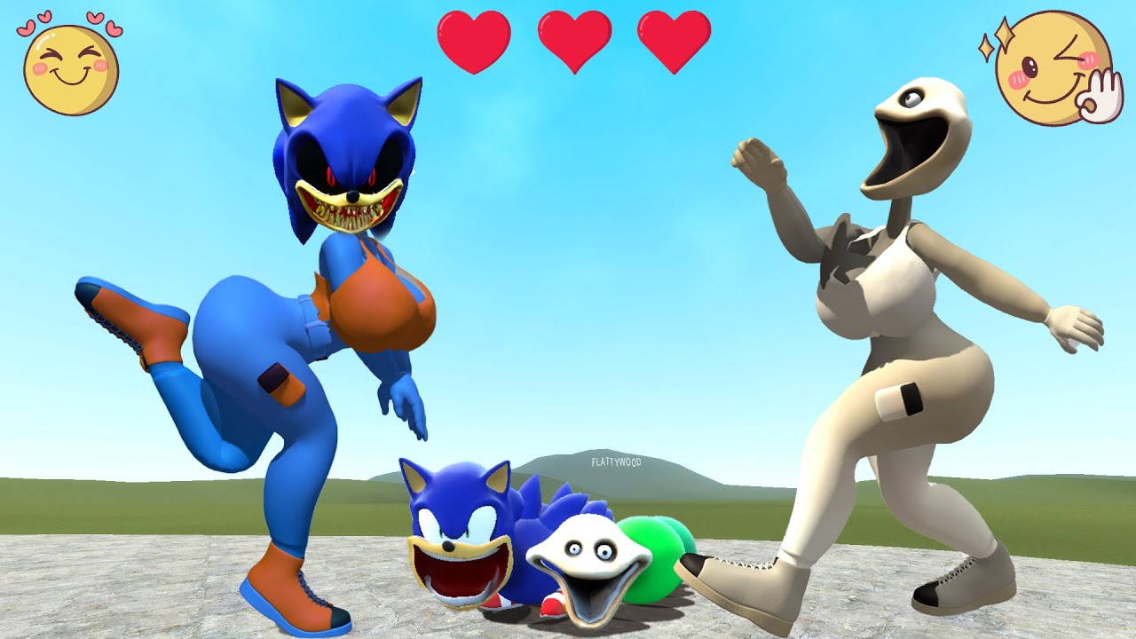 I found the love story of the hungry worm and hungry sonic in Garry's mod.