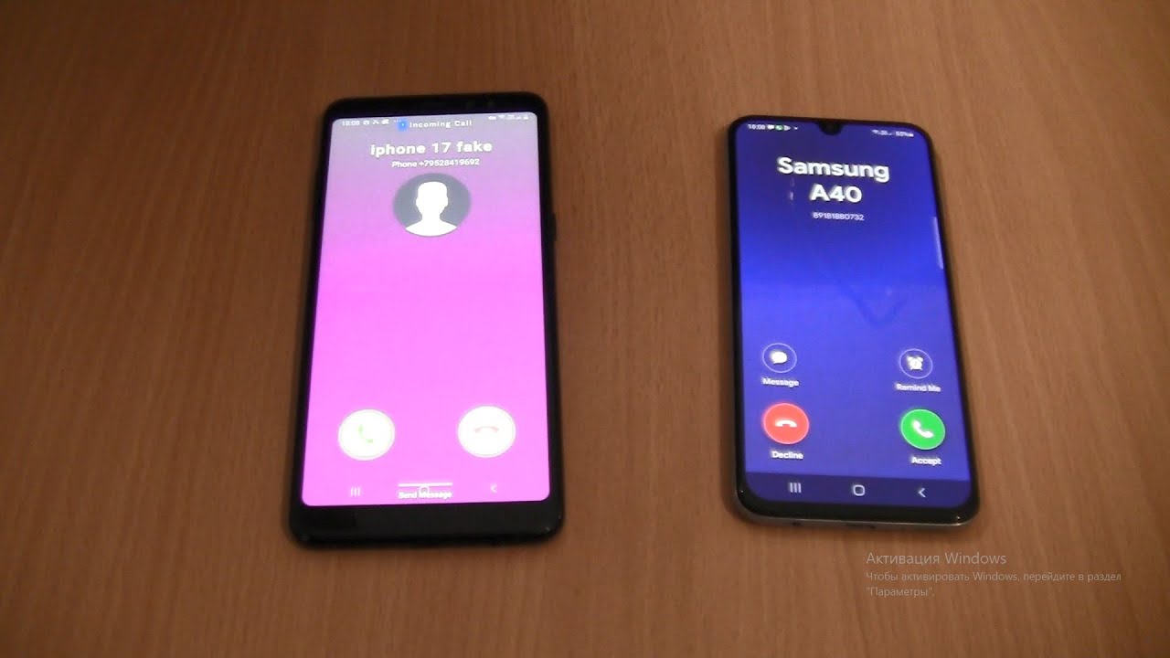 Double Fake  Samsung Galaxy F15+iPhone 17 on Samsung Galaxy A40+A8 plus incoming call via Fake call