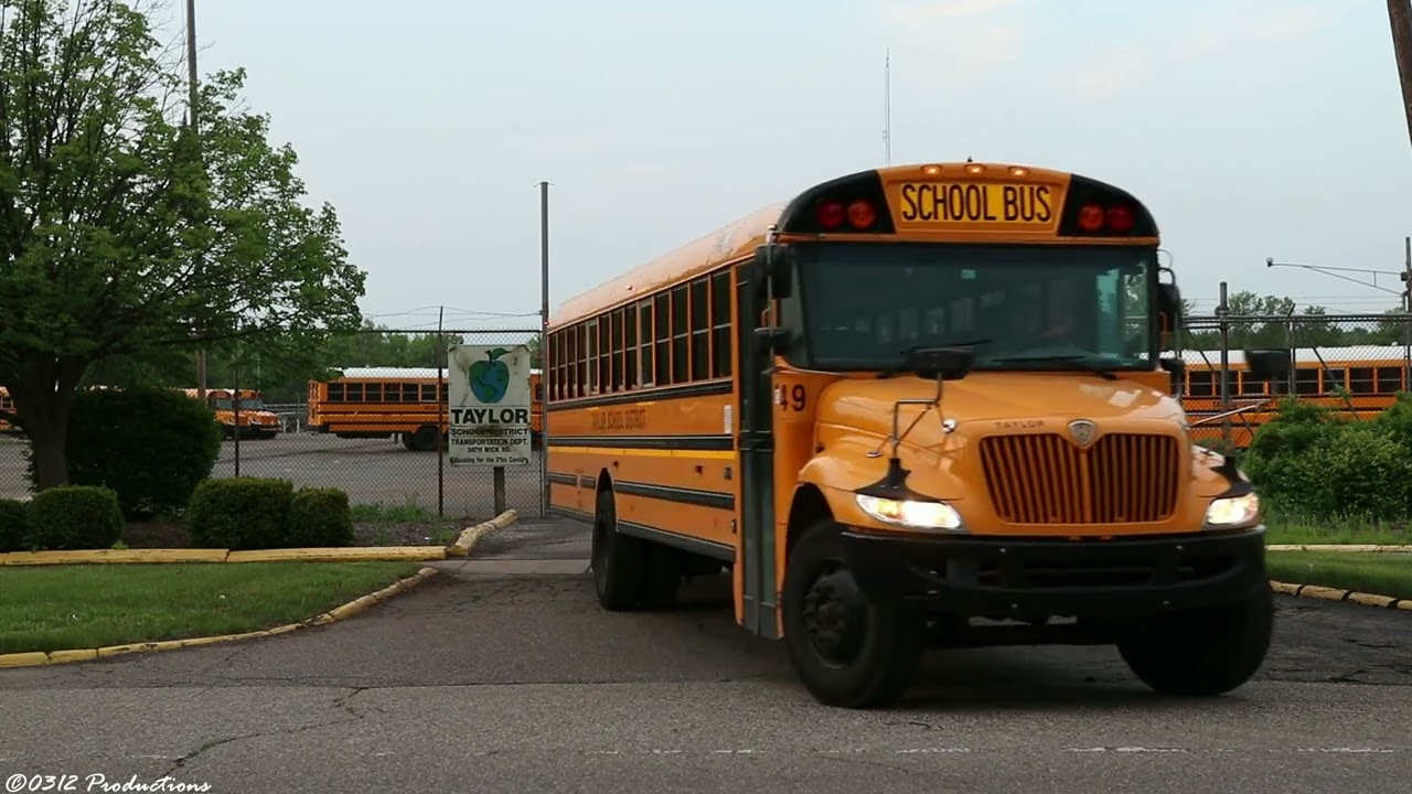 Taylor School District Buses Leaving the Yard