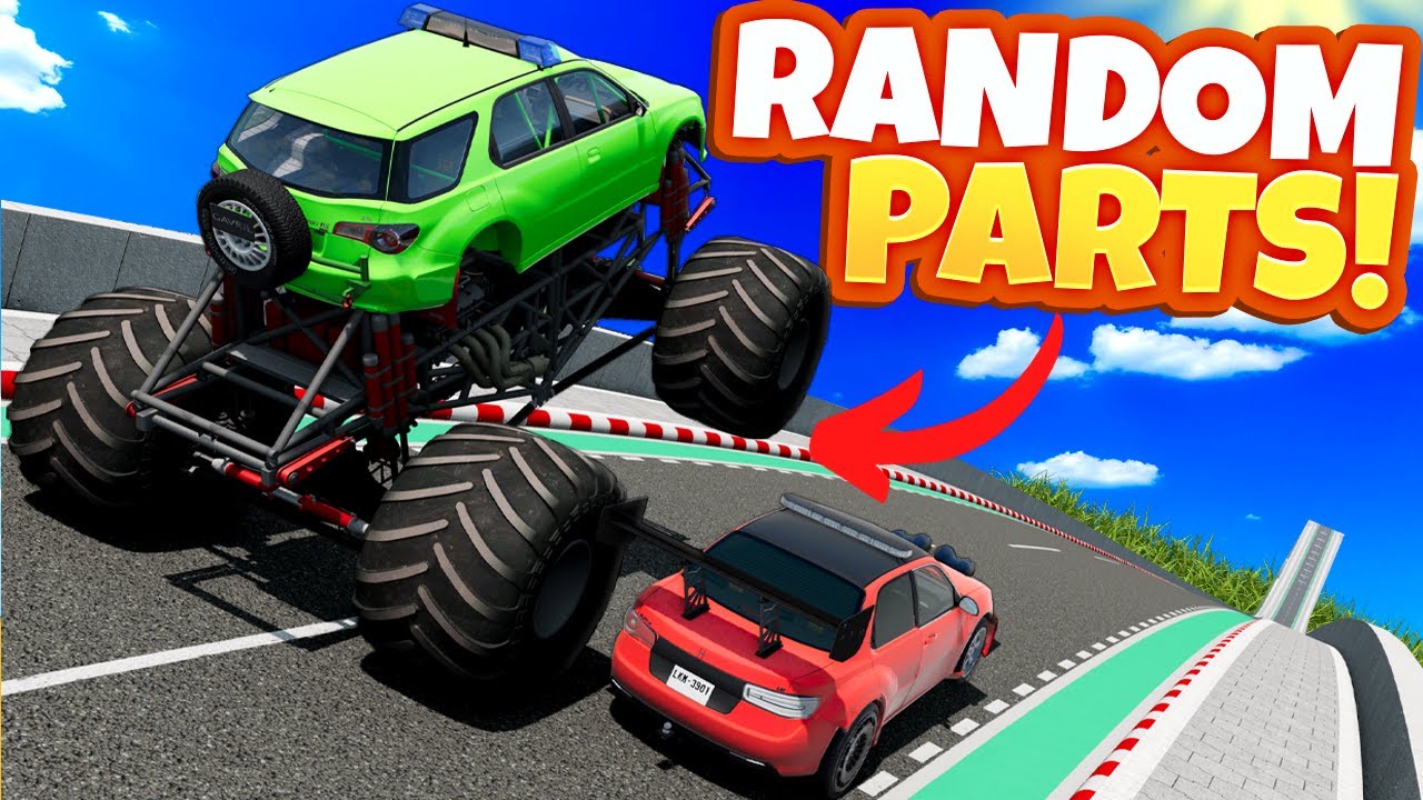 Can RANDOM PARTS Cars Survive a Big Ramp in BeamNG Drive Multiplayer?