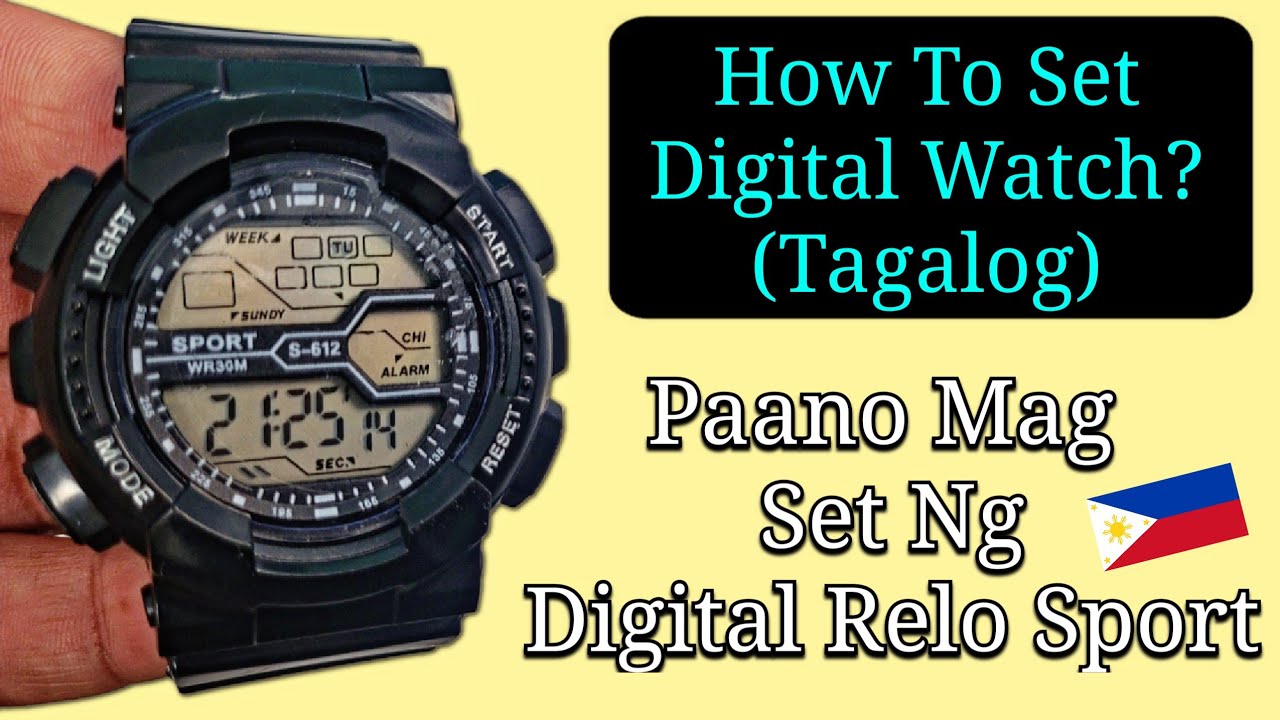 Paano Mag Set Ng Digital Relo Sport? | How To Adjust Time & Date in Digital Watch (Tagalog)
