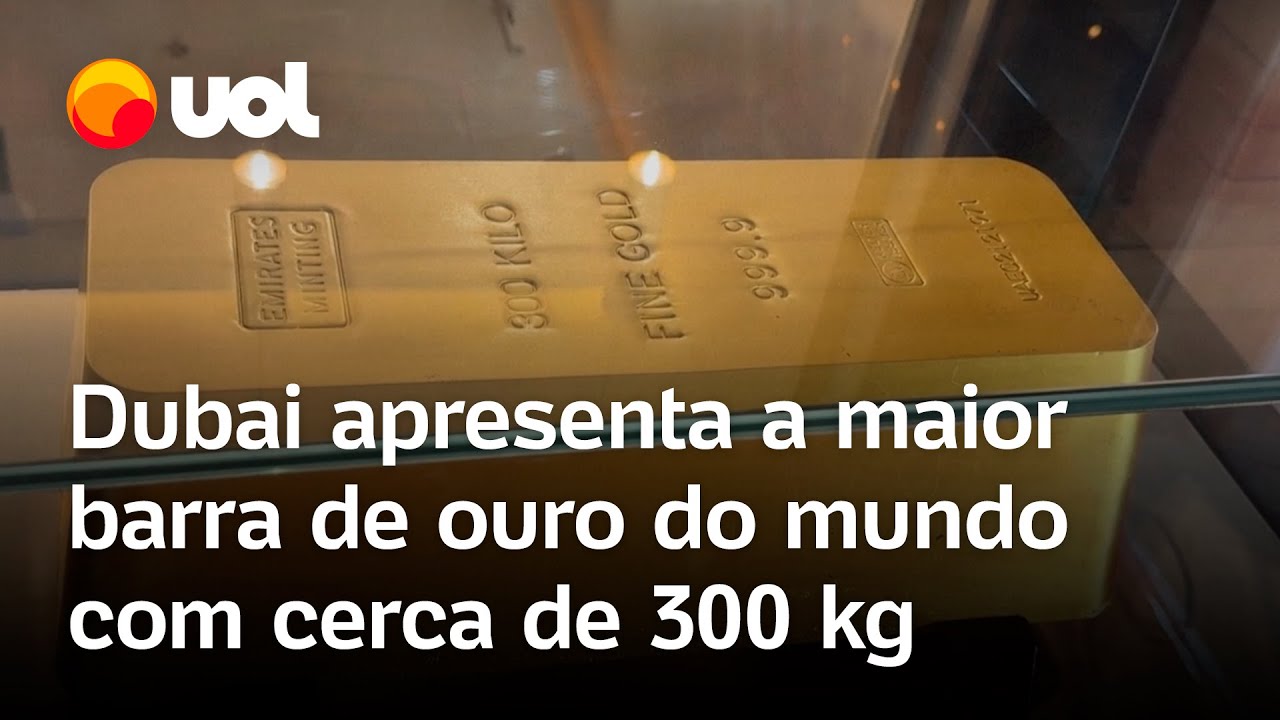 Dubai apresenta maior barra de ouro do mundo com cerca de 300 kg e valor estimado em R$ 150 milhões
