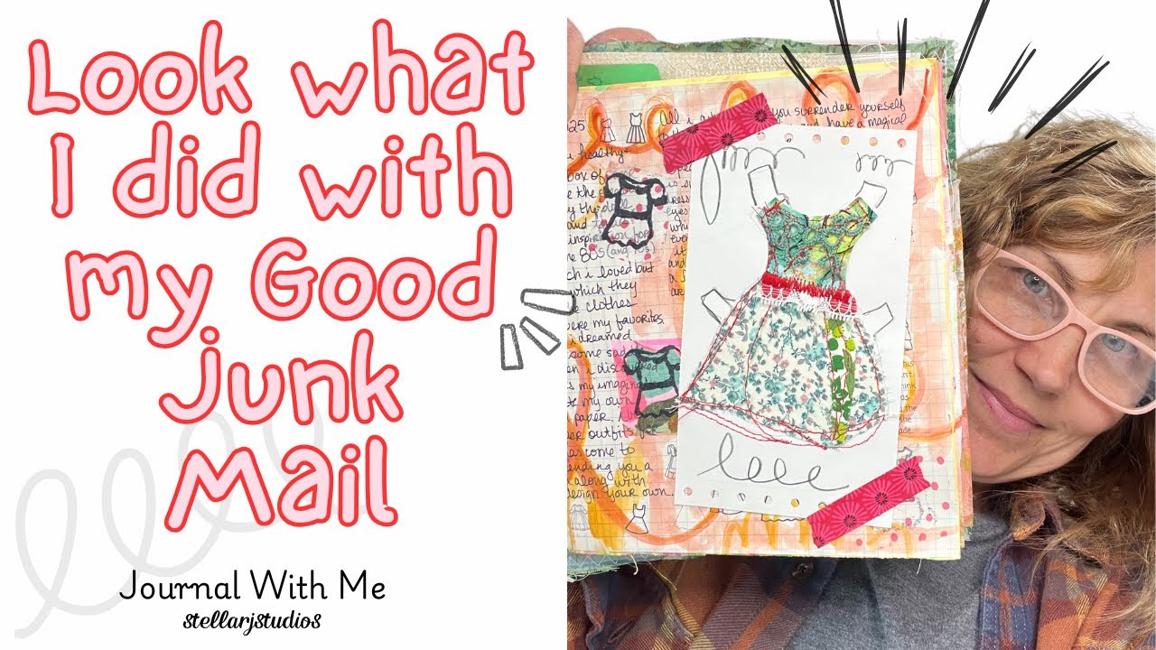 Paper Doll Junk Journaling Process, Good Junk Mail Journal Flip Through,  DIY Sticker Sneak Peeks