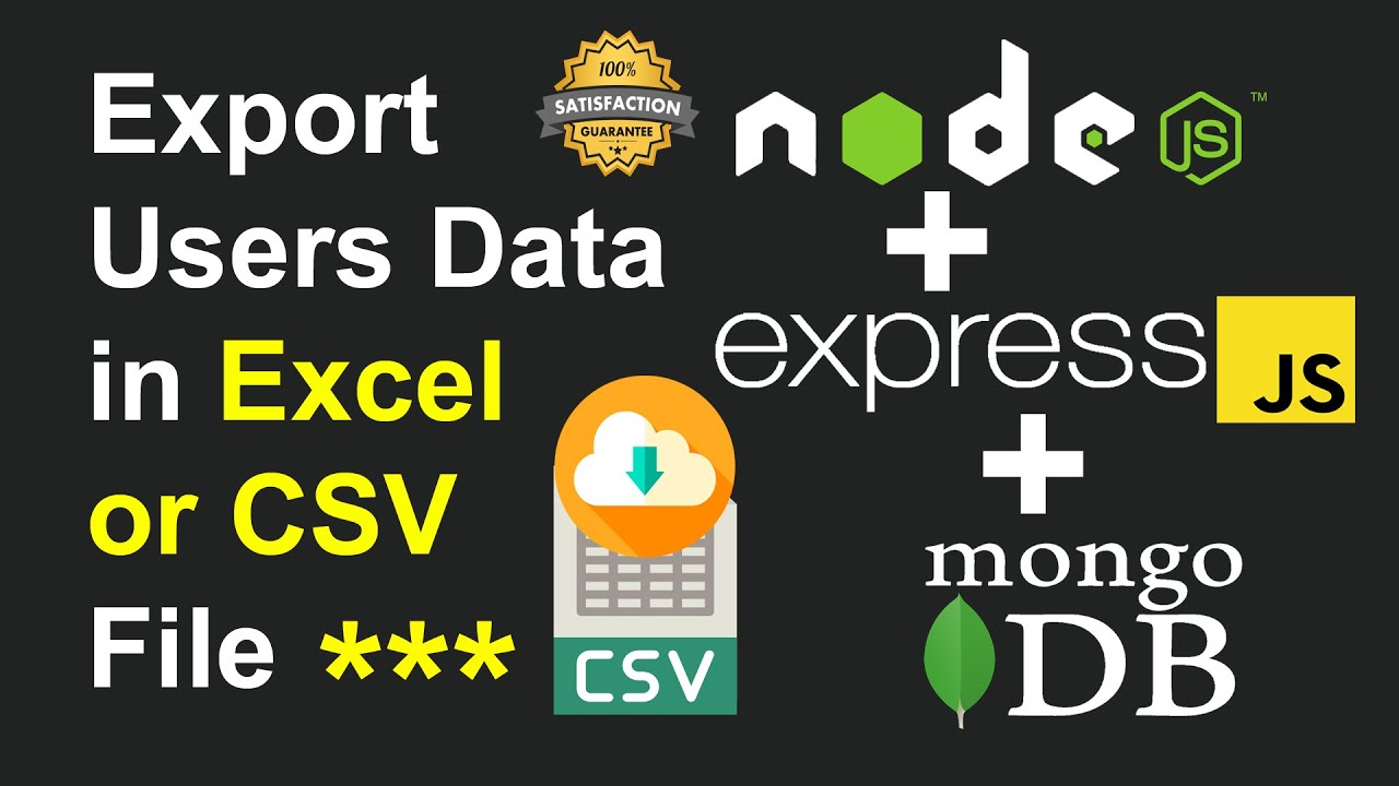 Users Data Export in Excel or CSV File in Node JS, Express JS, and MongoDB in Hindi