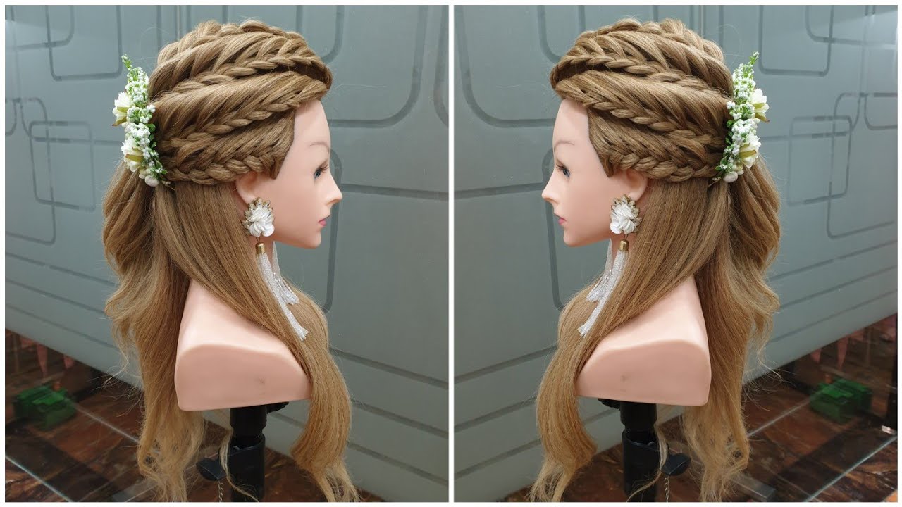 Braided Open Hairstyle || Hair Extensions Application || Wedding Hairstyles || Easy Hairstyle
