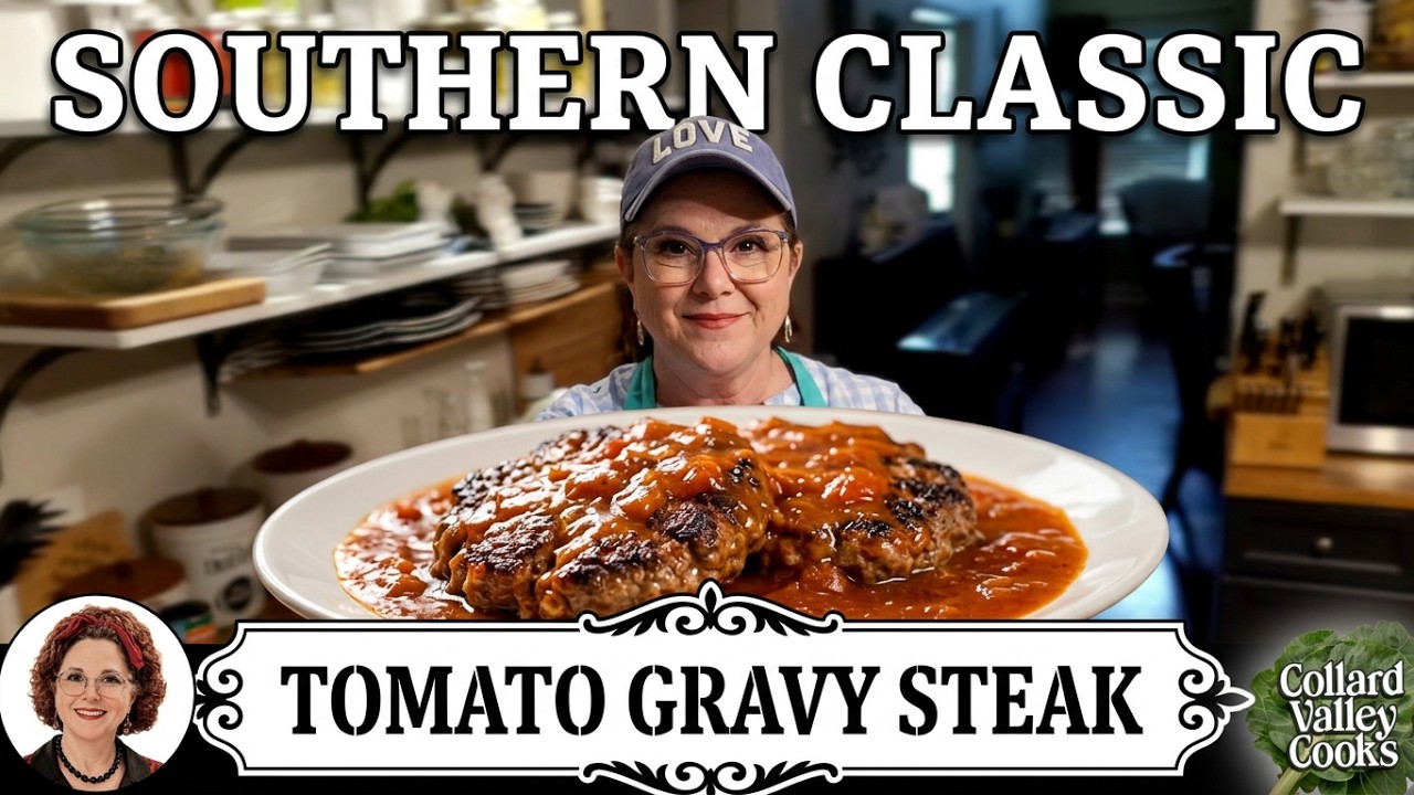 Hamburger Steak and Tomato Gravy - Old Fashioned Southern Cooking