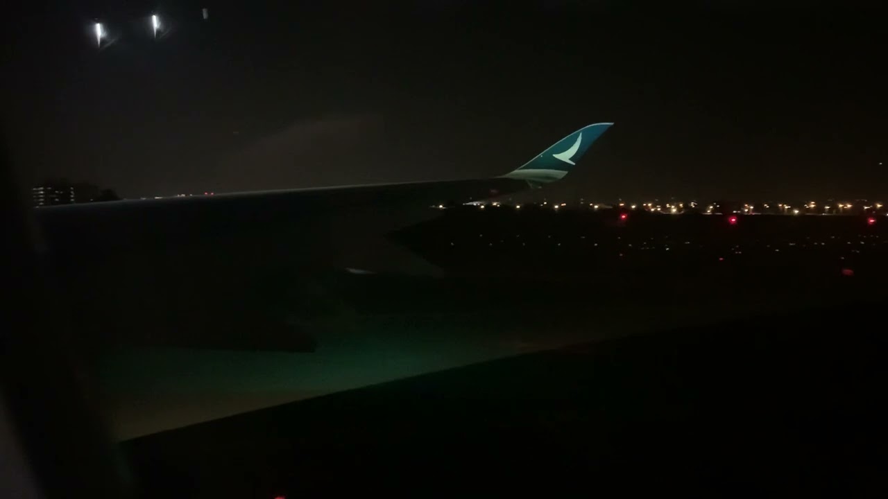 Cathay Pacific A350 B-LXO take off from Taipei TPE. CX479 for HKG. 10th March 2023