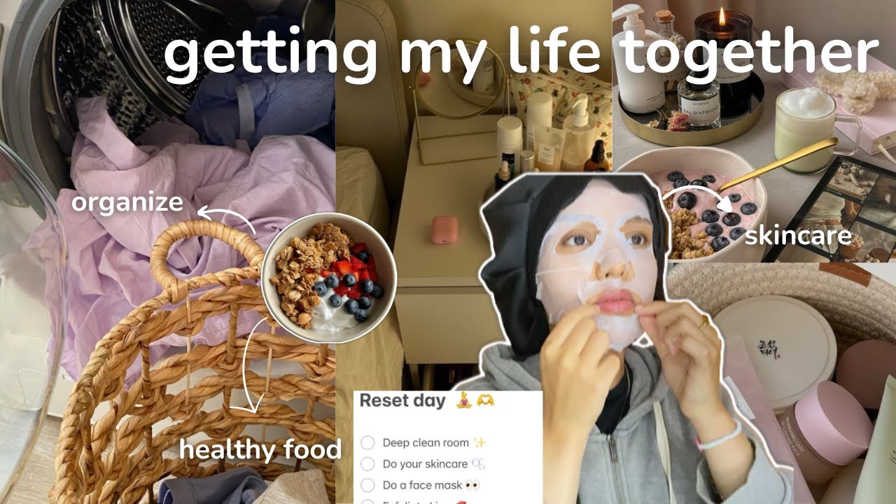 getting my life together ✨| clean room 🧽, skincare 🫧, laundry 🧺 , grwm, وقت جميع روينة ، و تصبين ، 🎀