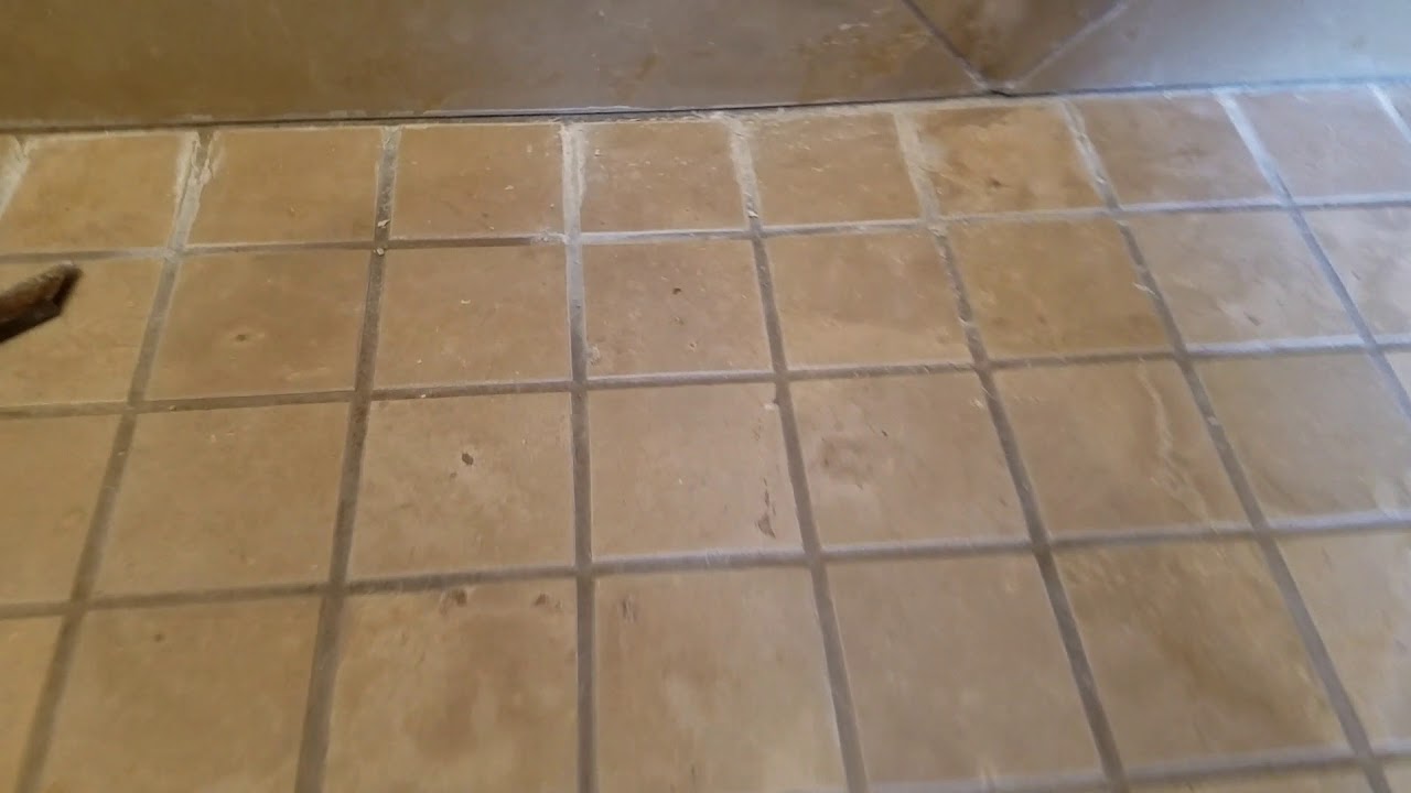 Limestone shower restoration