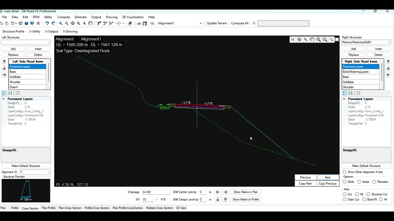 how to add retaining wall while designing road on sw road v2