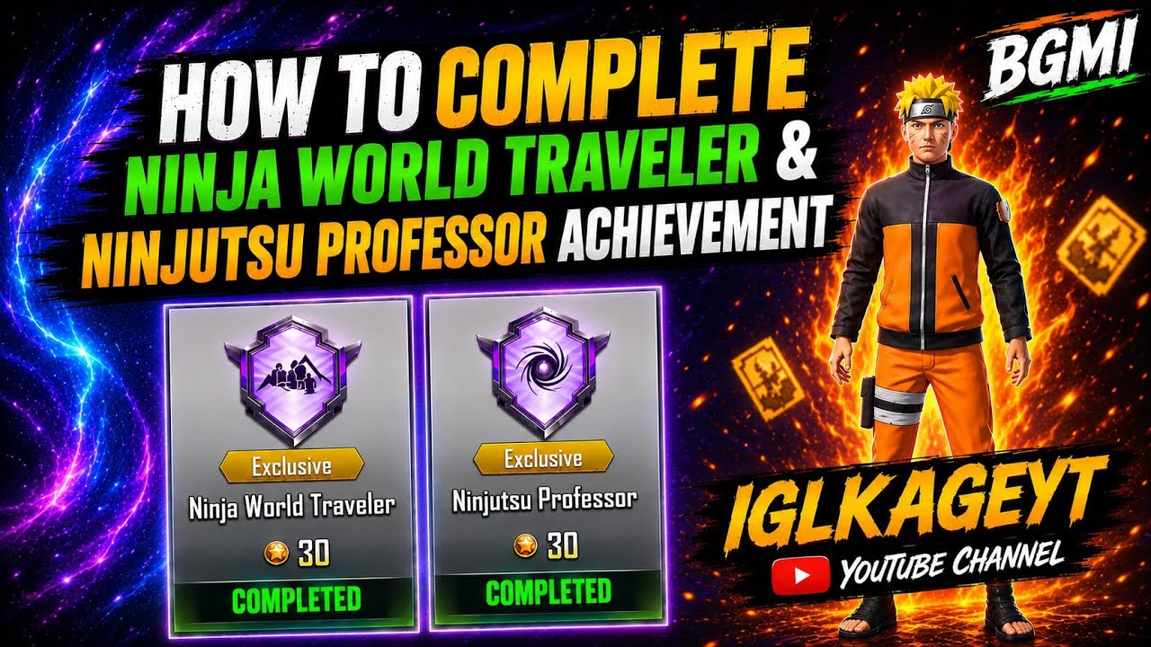 How to Complete✅ Ninja World Traveler | Ninjutsu Professor Achievement In BGMI