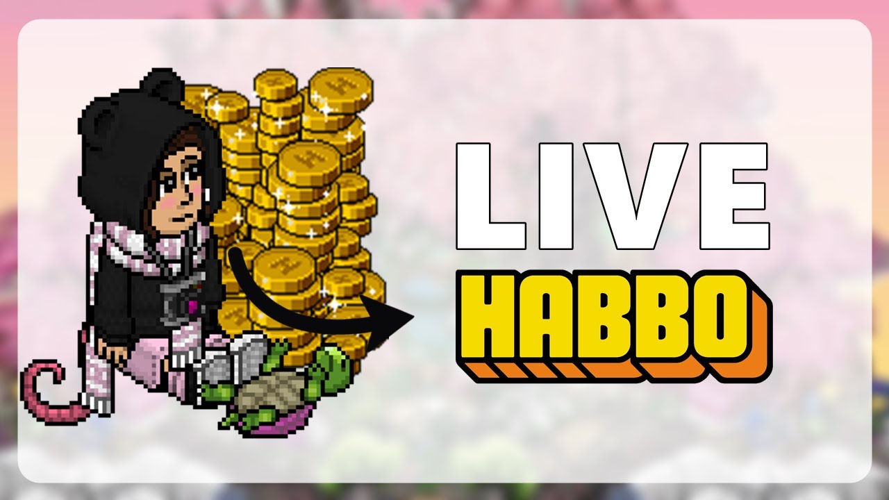 Habbo ao vivo passeando, ouvindo música e jogando