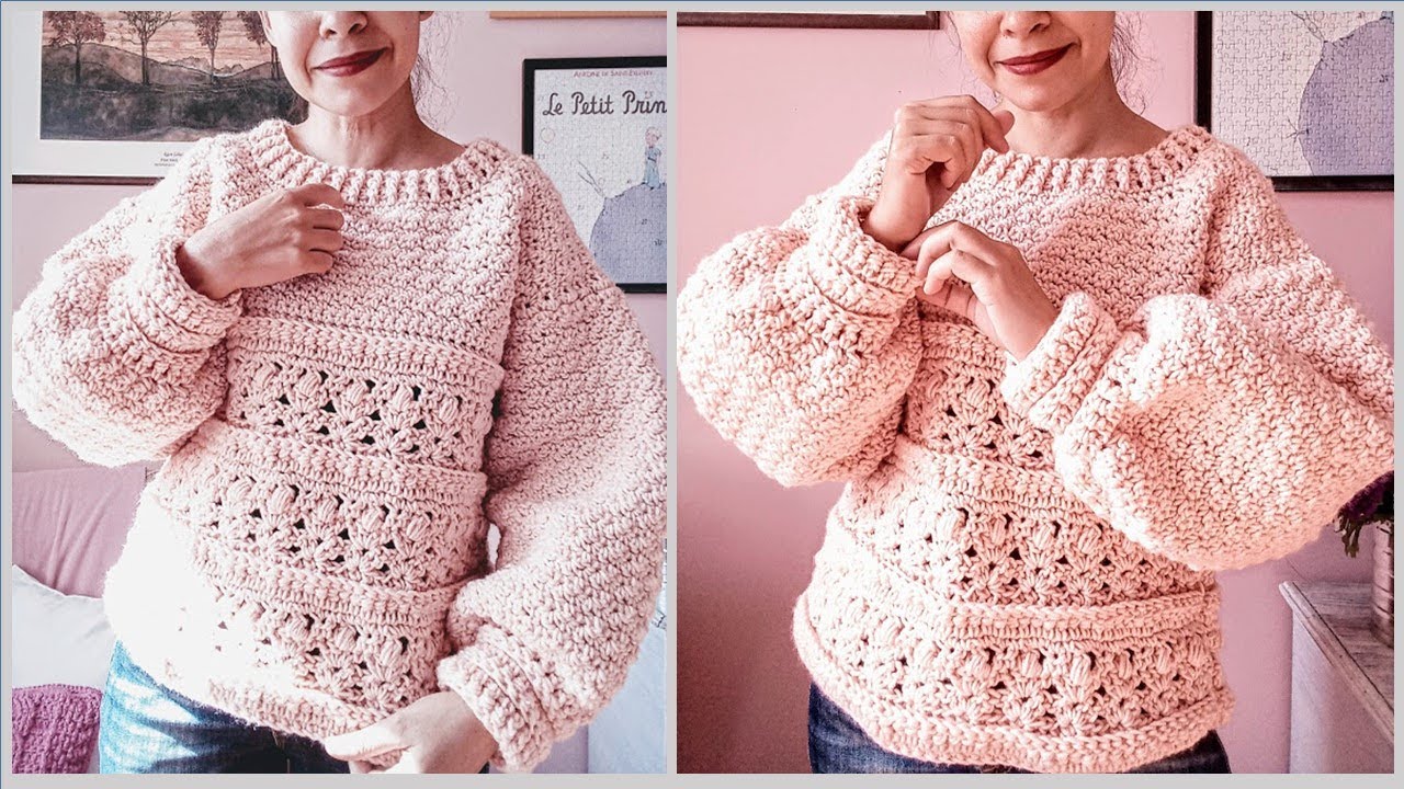 Suéter/jersey a crochet para mujer ¡Muy fácil y paso a paso!