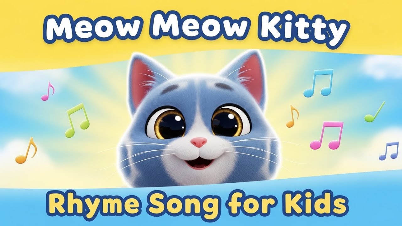 Meow meow kitty | English rhyme song for kids and toddlers 