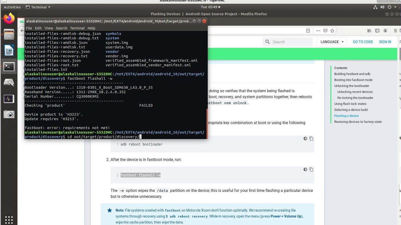 Compile  AOSP 10: Fastboot flashing, errors, and workarounds!