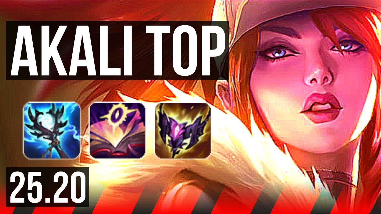AKALI vs FIORA (TOP) | 14/0/2, 9 solo kills, Legendary | KR Master | 25.20
