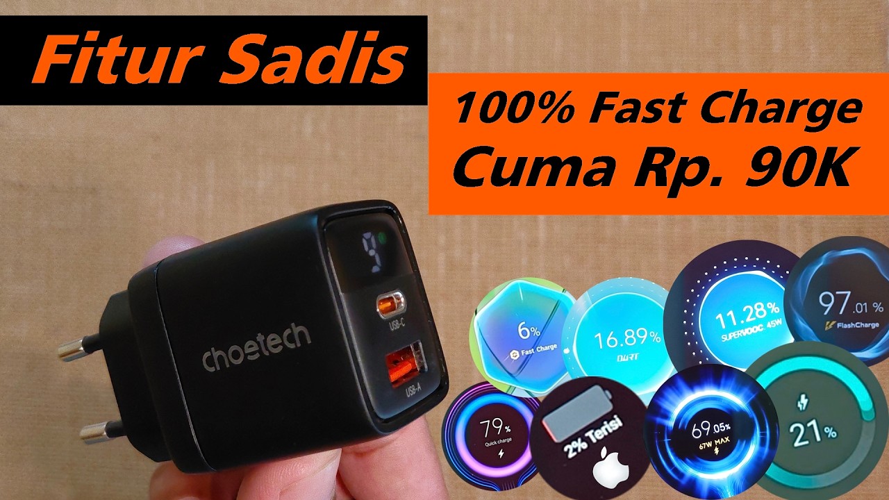 Tes GaN Charge Termurah Choetech PD 35w | Laptop 20V | Display | PPS SFC TurboCharge S.VOOC Dart |