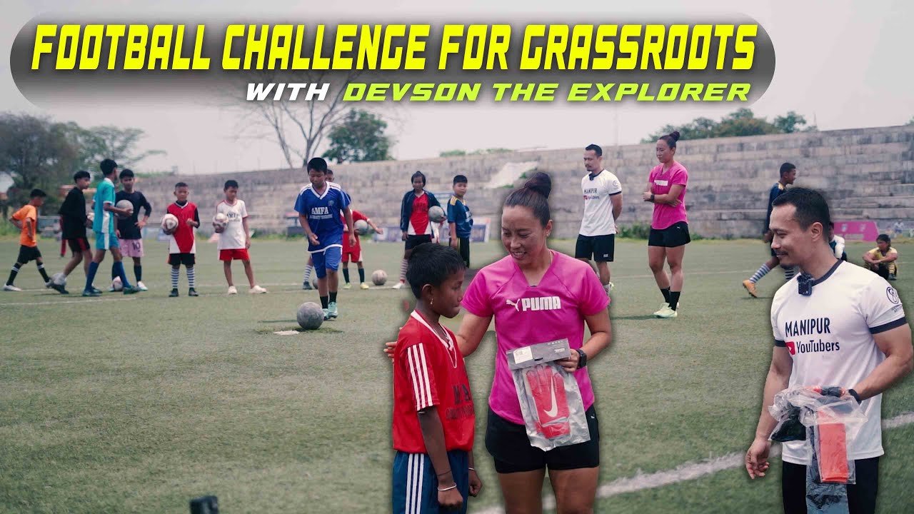 FOOTBALL CHALLENGE FOR GRASSROOT WITH @devsontheexplorer . THE WINNERS GOT GIFTS FROM ME. #manipur