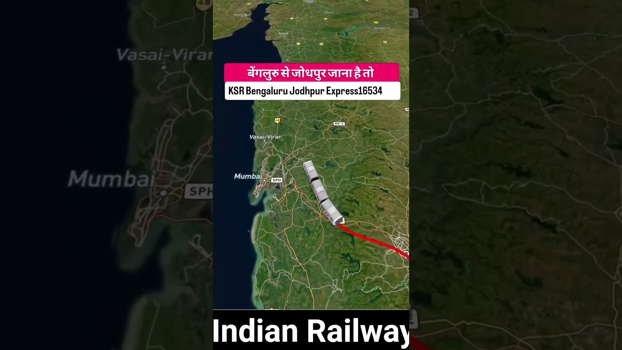 Bengaluru Junction To Jodhpur Junction Train Route information #trainroute #railwaycontent