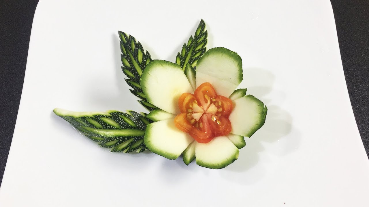 Vegetable Carving - Very Cute Zucchini Flower Carving