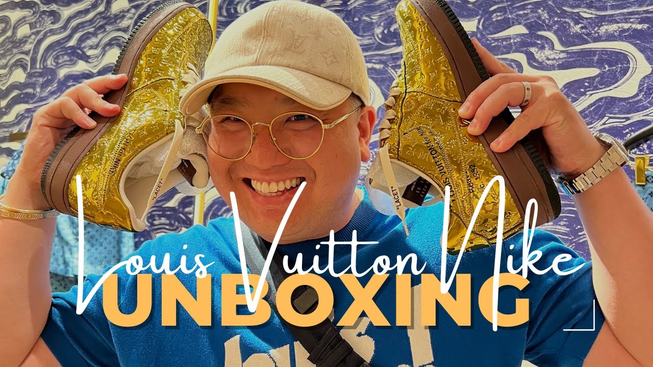 Mở hộp đôi giày đắt nhất trong đời tôi- Louis Vuitton Nike Air Force 1 by Virgil Abloh Golden Shoes!