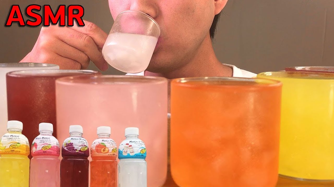 [ASMR]모구모구 음료수 먹방 DRINKING SOUNDS MOGU MOGU BEVERAGES もぐもぐ SOUNDS(NO TALKING) 음료수 원샷6잔 5가지 종류 원샷
