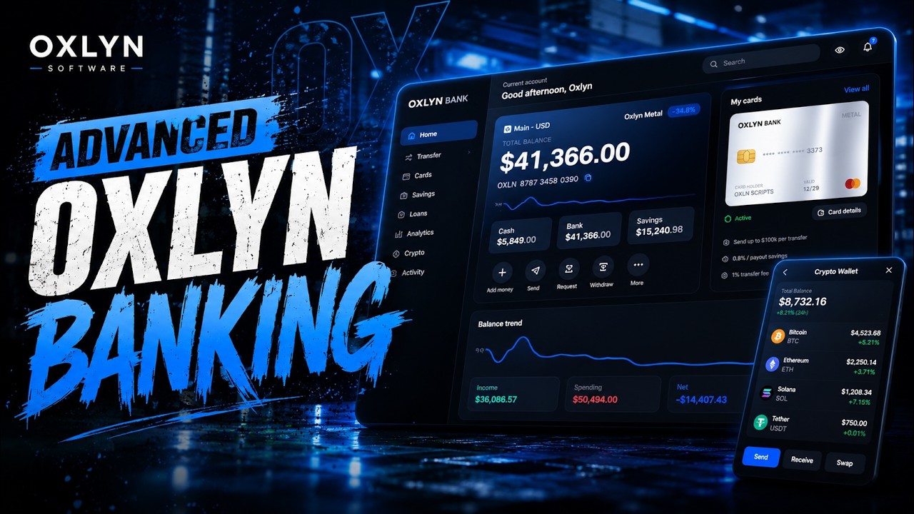 FiveM Script | Advanced Banking, Crypto, Loans, Cards, Savings and much more..  [ESX/QBCORE/QBOX]