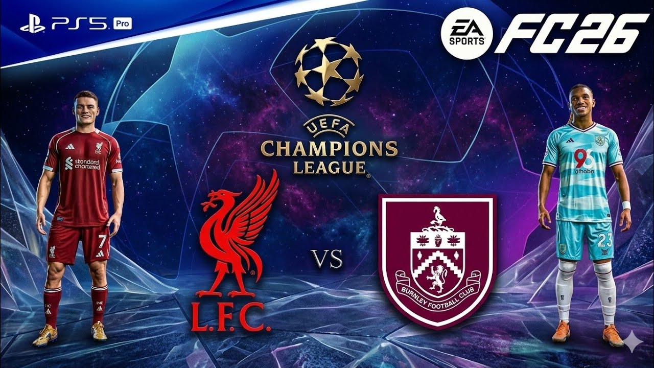 Liverpool vs Burnley 🔥 UEFA Champions League Gameplay | EA Sports FC 25 PS5 Pro Graphics(Full Match)