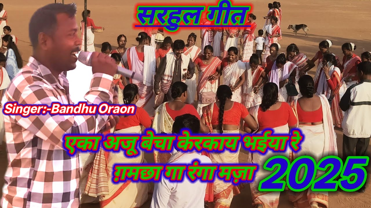 एका अजू बेचा केरकाय भईया रे ग़मछा गा रंगा मज़ा #bandhuoraon #sarhulsong2025 #sarhul @AdivasiAkesh12