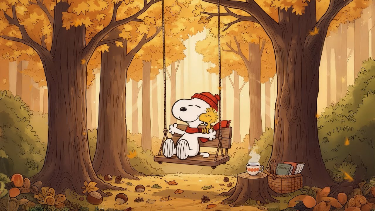 November Autumn with Snoopy 🍁 Lofi Music for Study, Work, Focus
