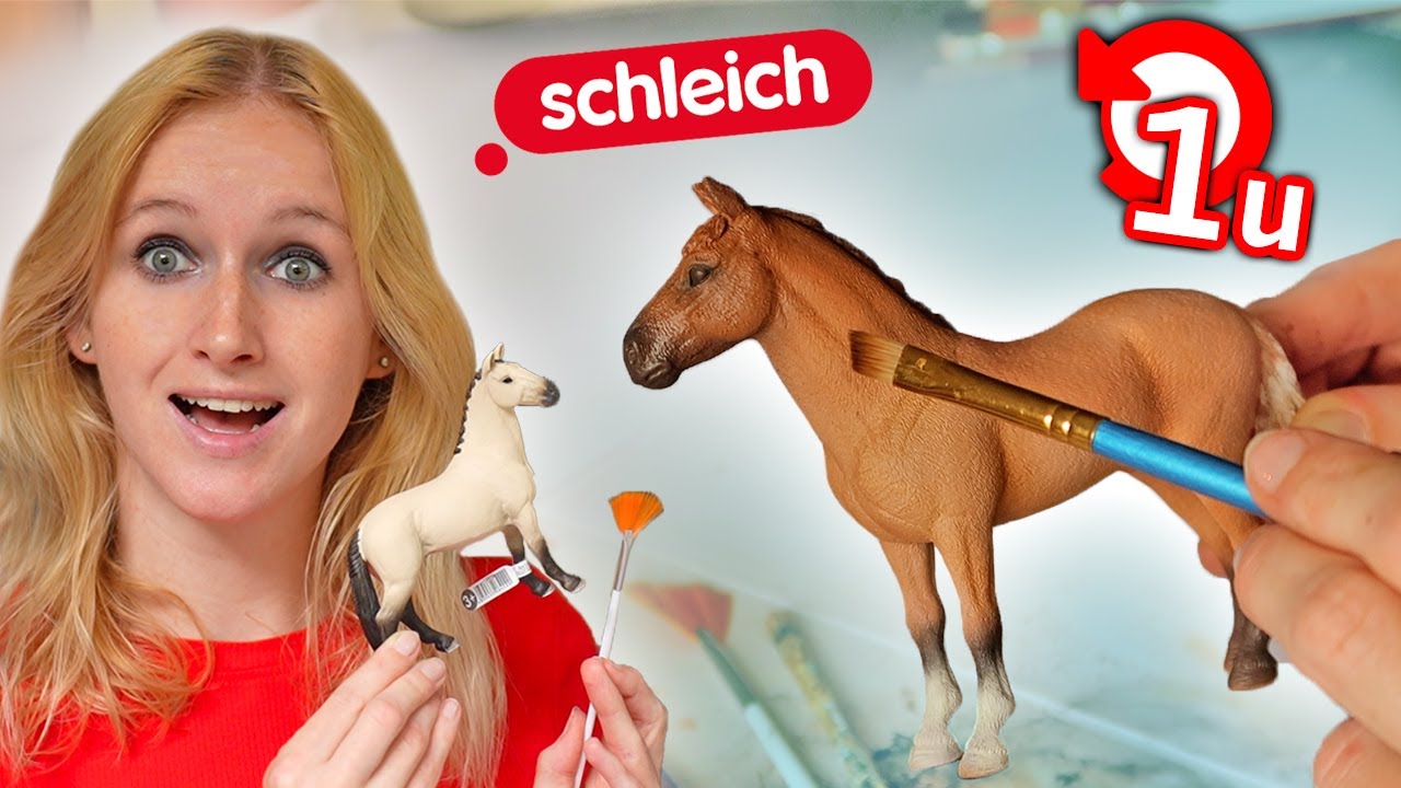 Binnen 1 UUR een SCHLEICH PAARDEN REPAINT maken! 😱🐴