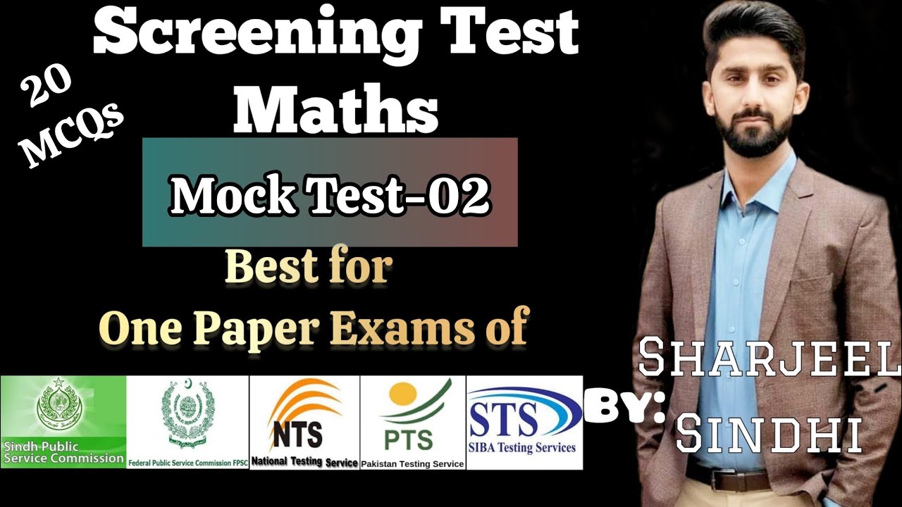Maths Mock Test 02 for All Screening Tests || One Paper Exams