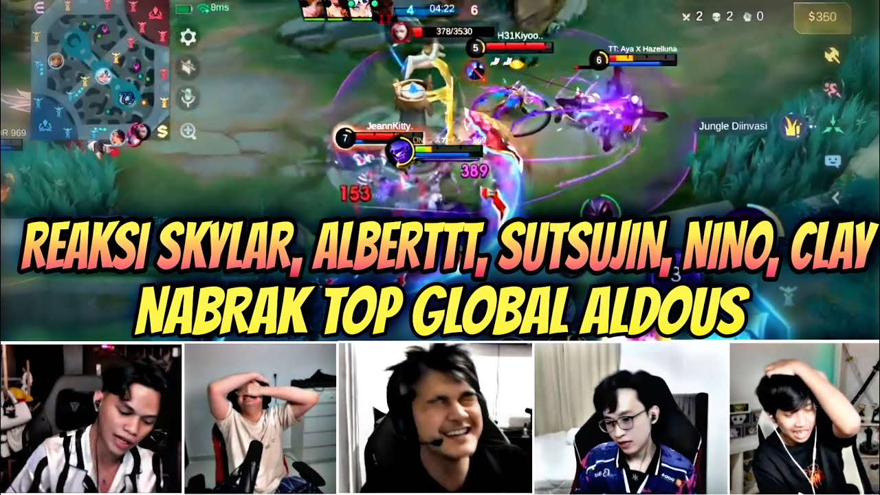 PARTY SKYLAR, ALBERT, SUTSUJIN, NINO, CLAY NABRAK TOP GLOBAL ALDOUS - Mobile Legends
